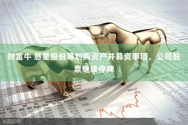 财富牛 慈星股份筹划购资产并募资事项，公司股票继续停牌
